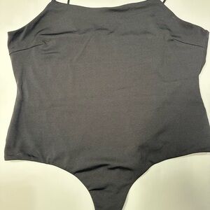 Anthropologie Black Thong Scuba Material Bodysuit 3X